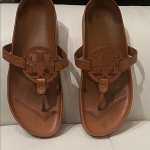 Tory Burch Miller Cloud Thong Sandal  Brown  Size 8 1/2